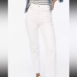 J. Crew Factory white stovepipe straight Jean signature stretch